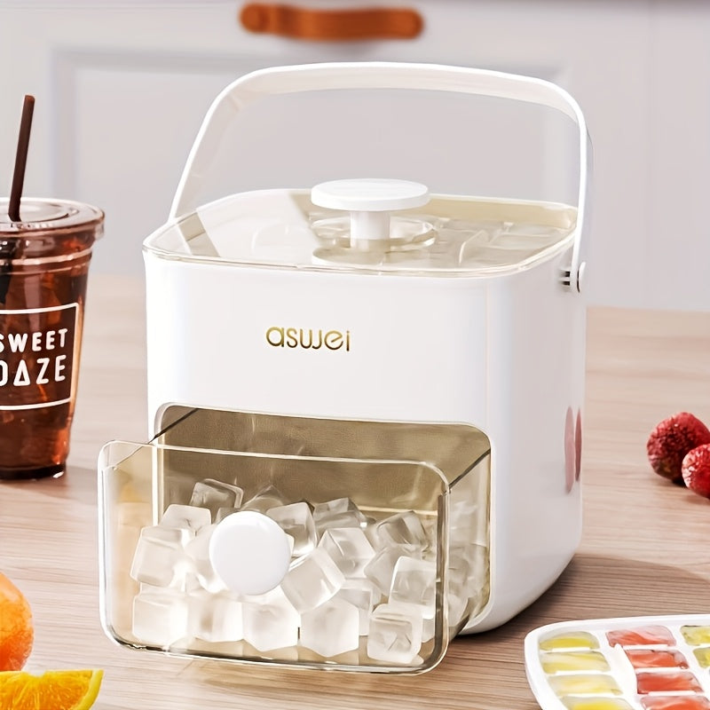 48-Cube Double-Layer Ice Tray Mold with Large Capacity Storage - Easy Press, Multi-Color Ice Maker for Home Use, Durable Plastic